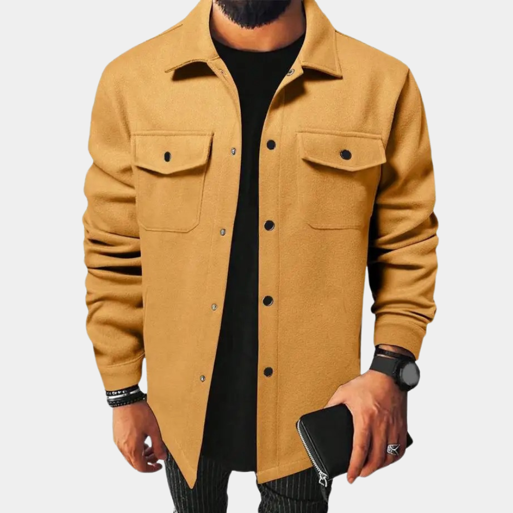 Overshirt herr med bröstfickor och ficklock | Mjukt foder på insidan | Skjortkrage och knappar hela vägen ner