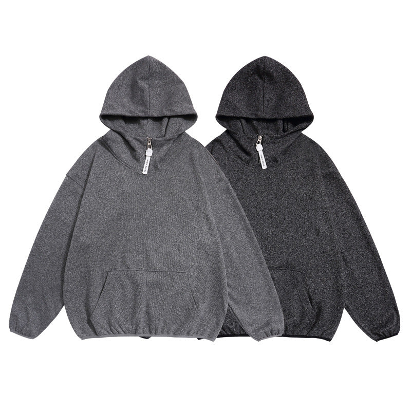 Melerad oversize hoodie herr med kängurufficka