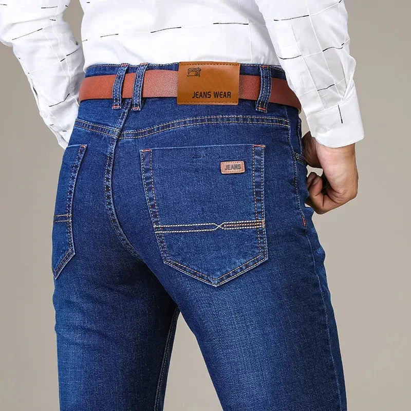 Jeans herr med rak passform och stretch