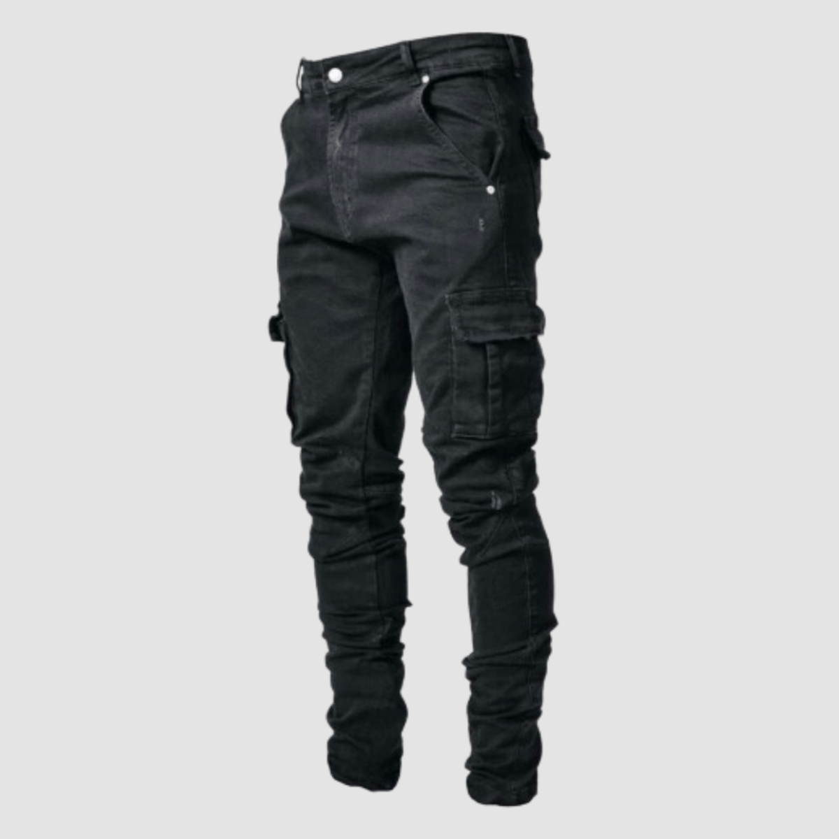 Cargojeans herr med sidofickor och smal passform