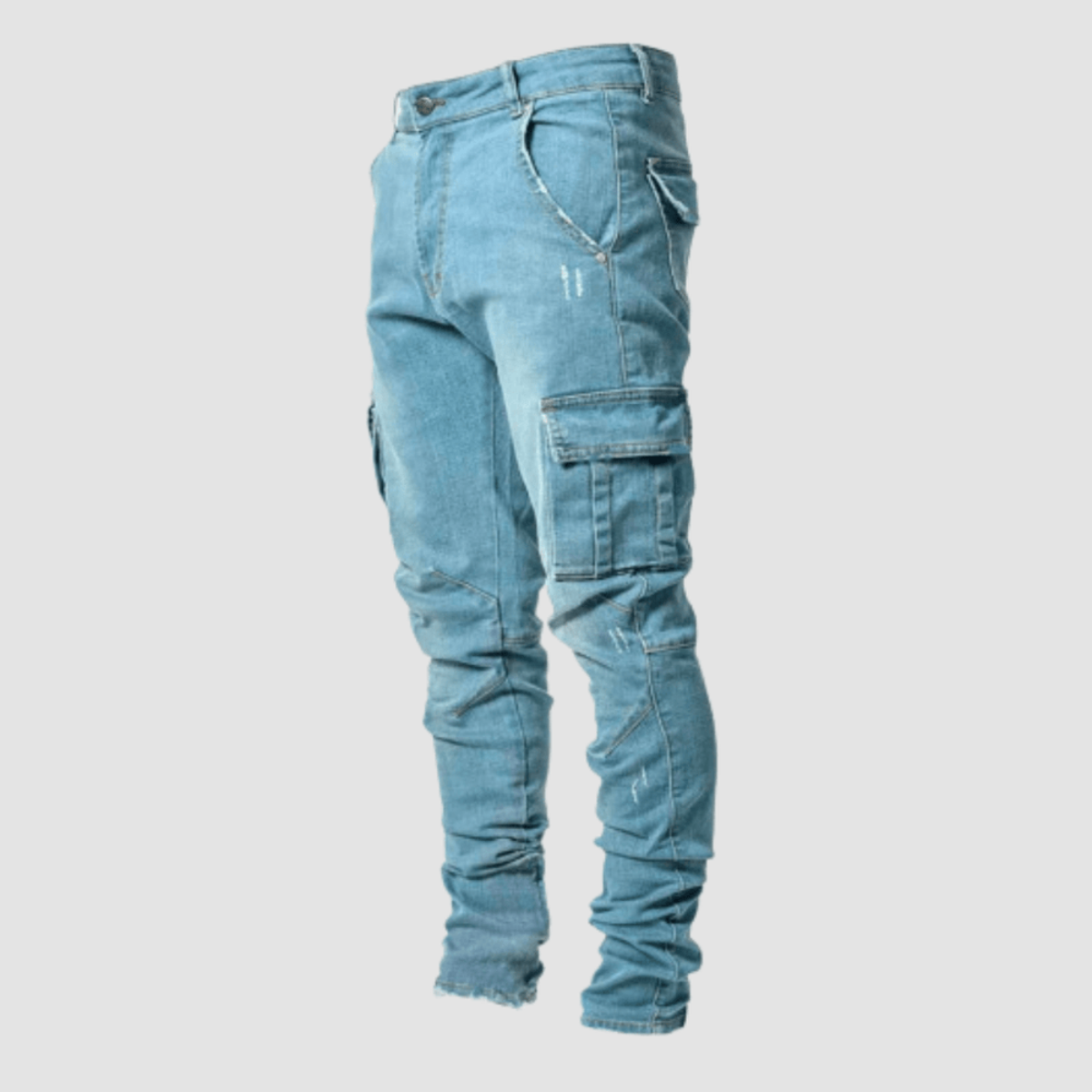 Cargojeans herr med sidofickor och smal passform