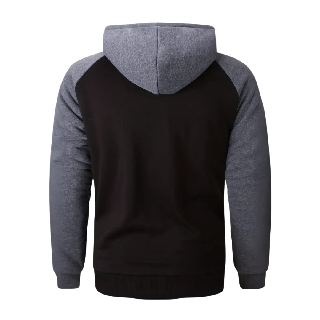 Hoodie herr med teddyfoder och hel dragkedja
