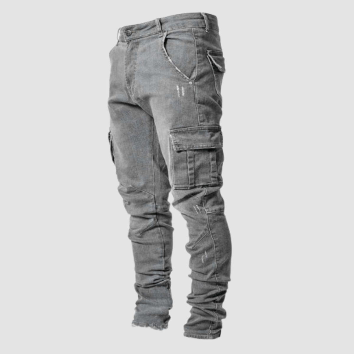 Cargojeans herr med sidofickor och smal passform