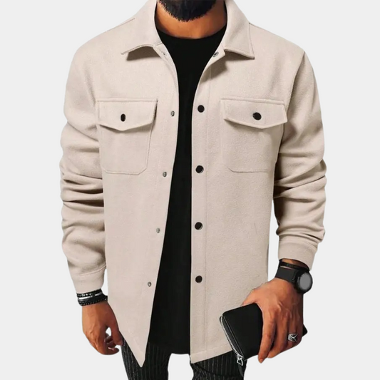 Overshirt herr med bröstfickor och ficklock | Mjukt foder på insidan | Skjortkrage och knappar hela vägen ner