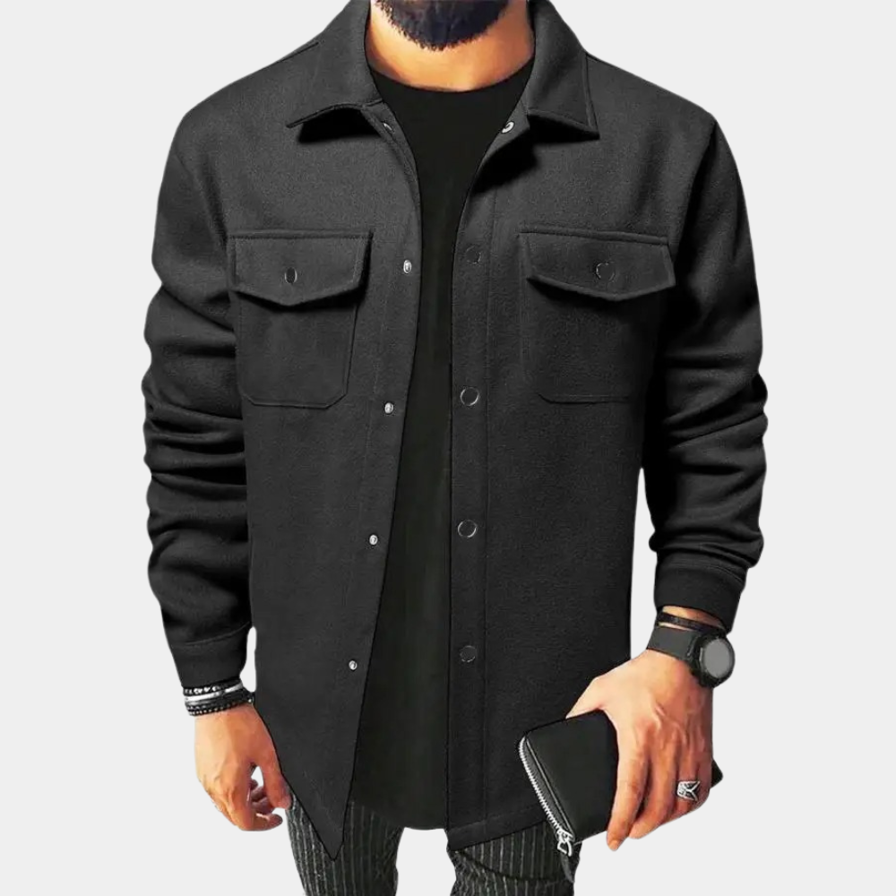 Overshirt herr med bröstfickor och ficklock | Mjukt foder på insidan | Skjortkrage och knappar hela vägen ner