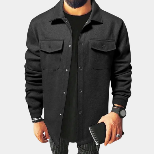 Overshirt herr med bröstfickor och ficklock | Mjukt foder på insidan | Skjortkrage och knappar hela vägen ner
