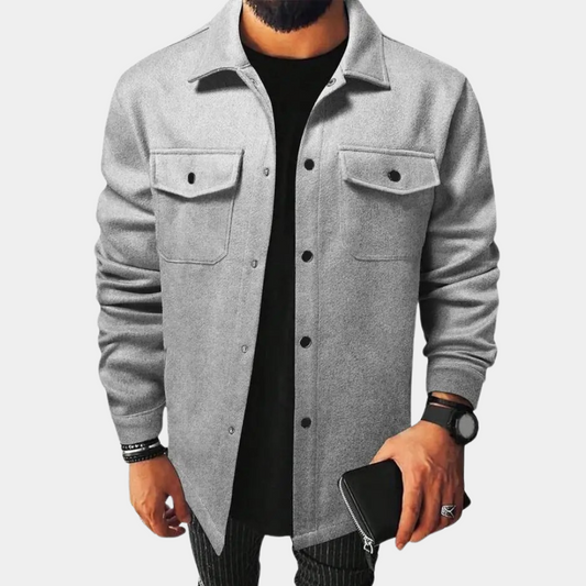 Overshirt herr med bröstfickor och ficklock | Mjukt foder på insidan | Skjortkrage och knappar hela vägen ner