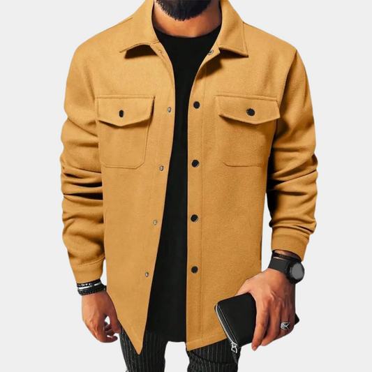 Overshirt herr med bröstfickor och ficklock | Mjukt foder på insidan | Skjortkrage och knappar hela vägen ner
