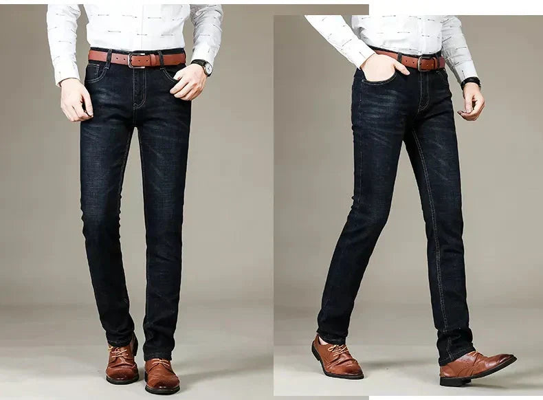 Jeans herr med rak passform och stretch