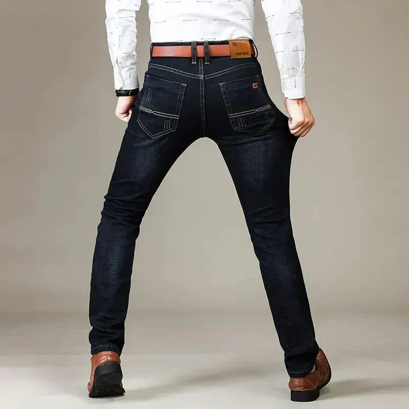 Jeans herr med rak passform och stretch