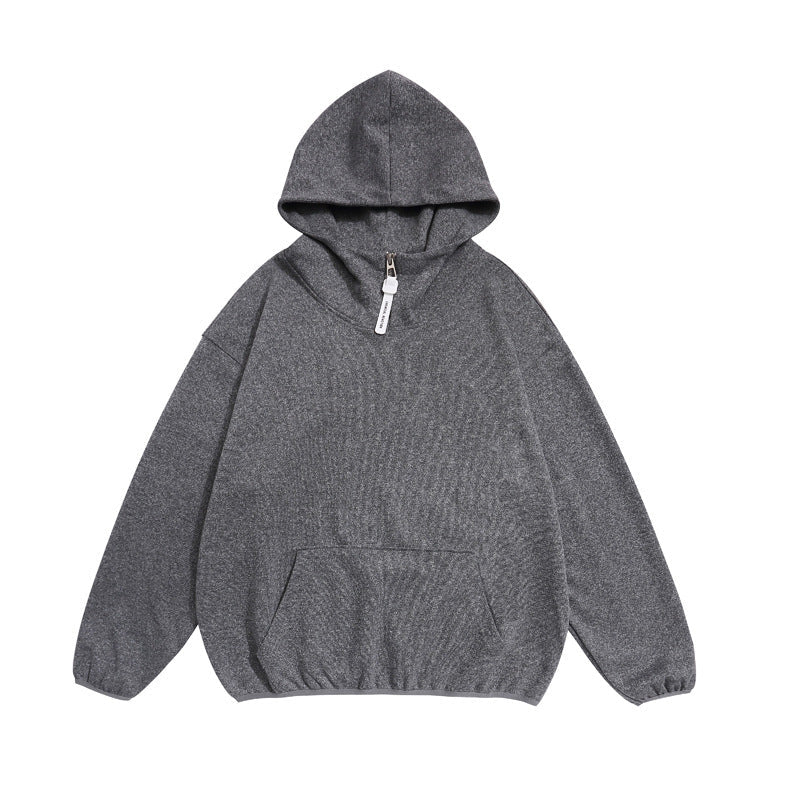 Melerad oversize hoodie herr med kängurufficka