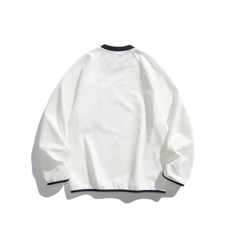 Sweatshirt herr med kontrastficka och raglanärmar