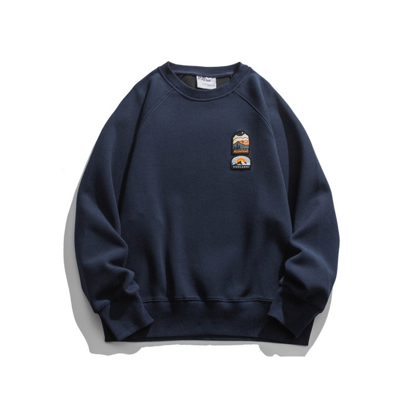Sweatshirt herr med bergsmärke på bröstet