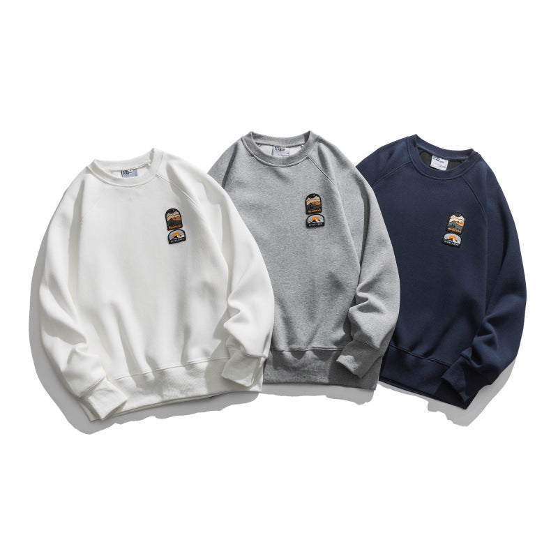 Sweatshirt herr med bergsmärke på bröstet