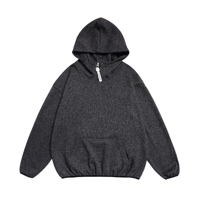 Melerad oversize hoodie herr med kängurufficka
