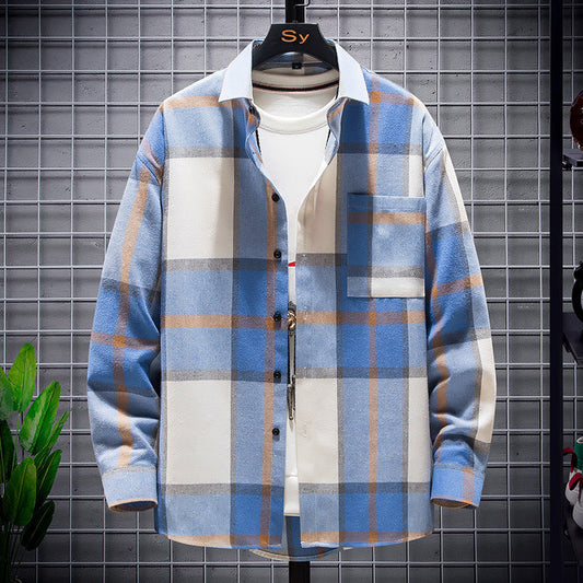 Rutig overshirt herr i oversize