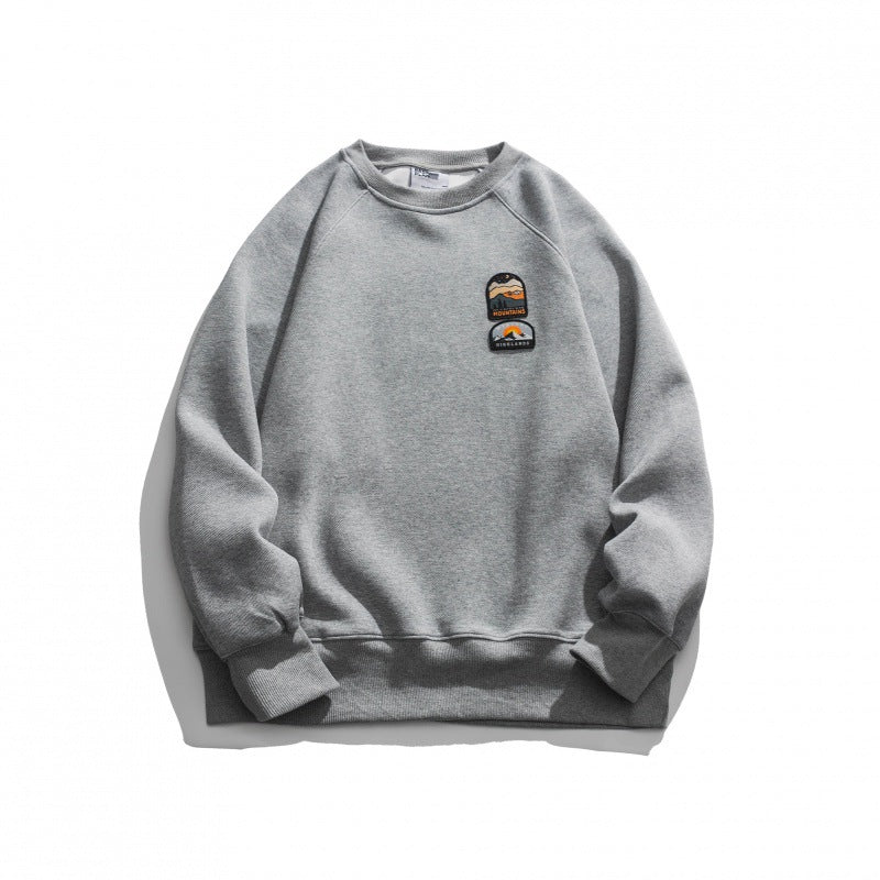 Sweatshirt herr med bergsmärke på bröstet