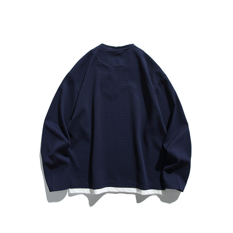Sweatshirt herr med v-insats och lagerlook