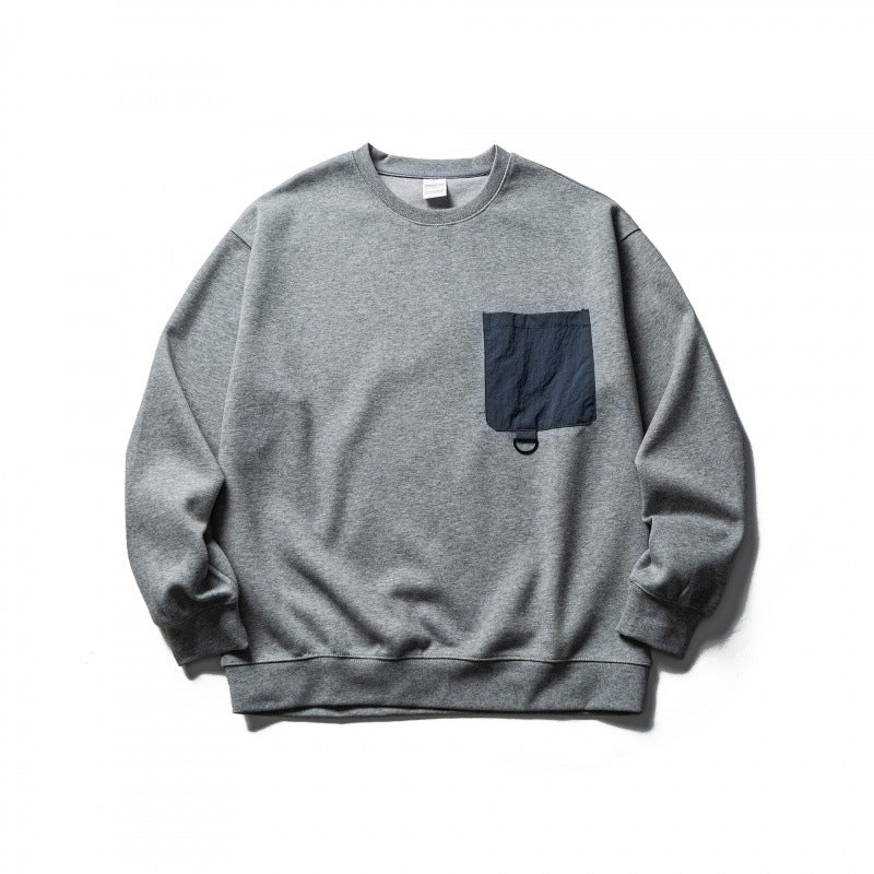 Sweatshirt herr med bröstficka och D-ring