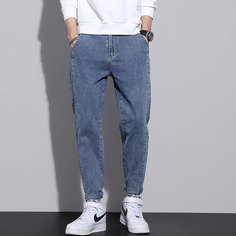 Jeans herr med resår i midjan | Ledig passform med avsmalnande ben | Sneda framfickor och tydliga sömmar