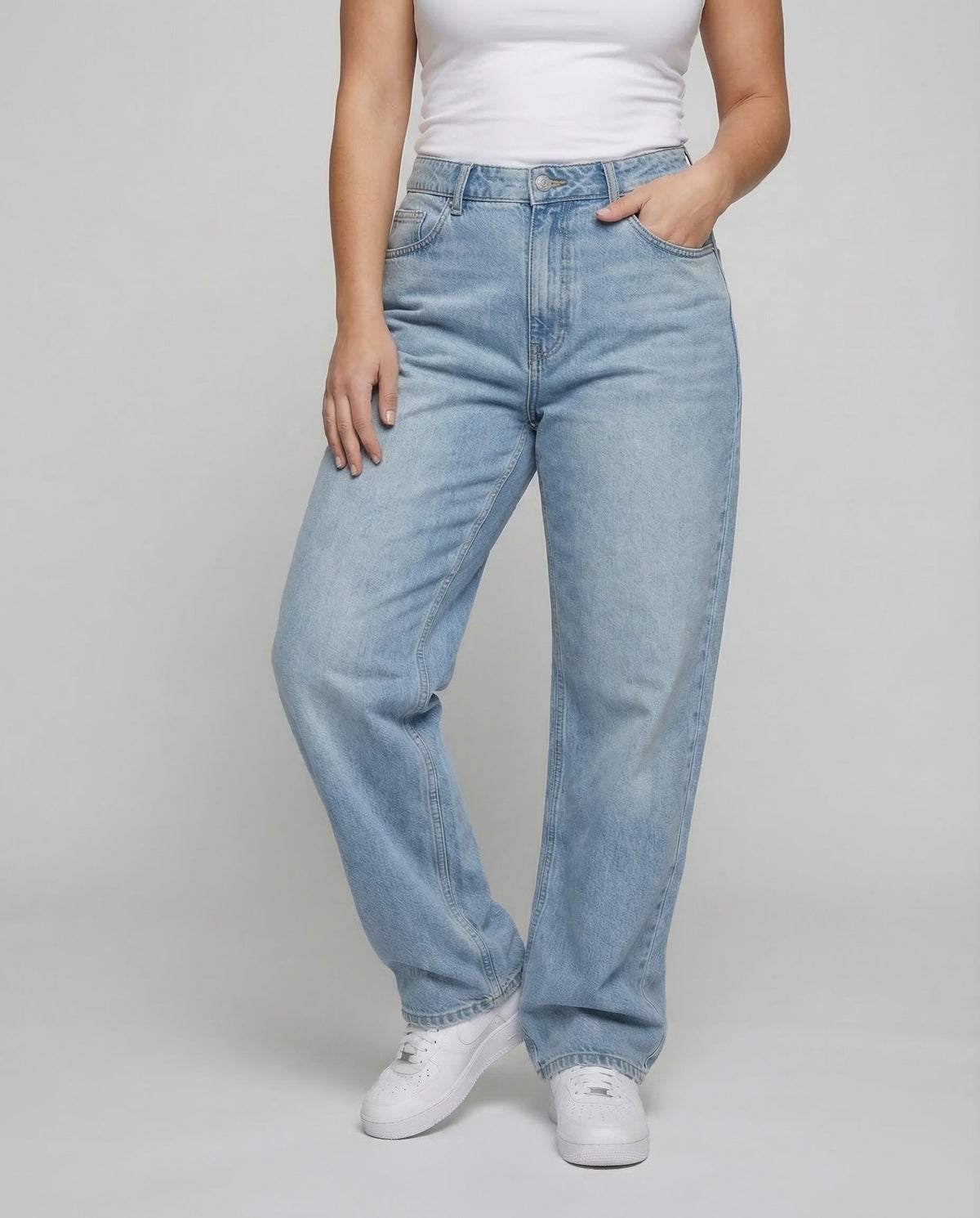 Baggy jeans dam med extra långa ben