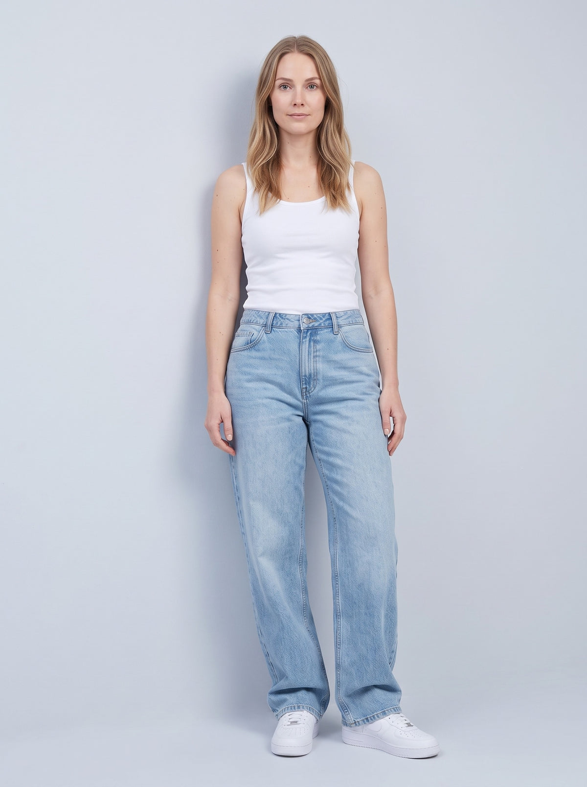 Baggy jeans dam med extra långa ben