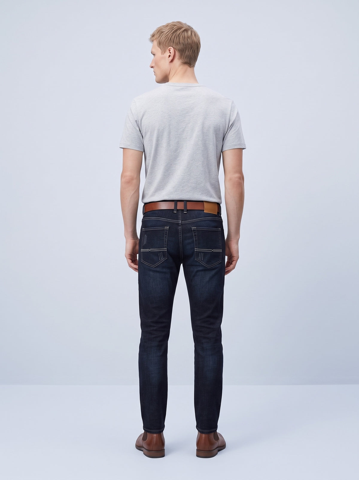 Jeans herr med rak passform och stretch