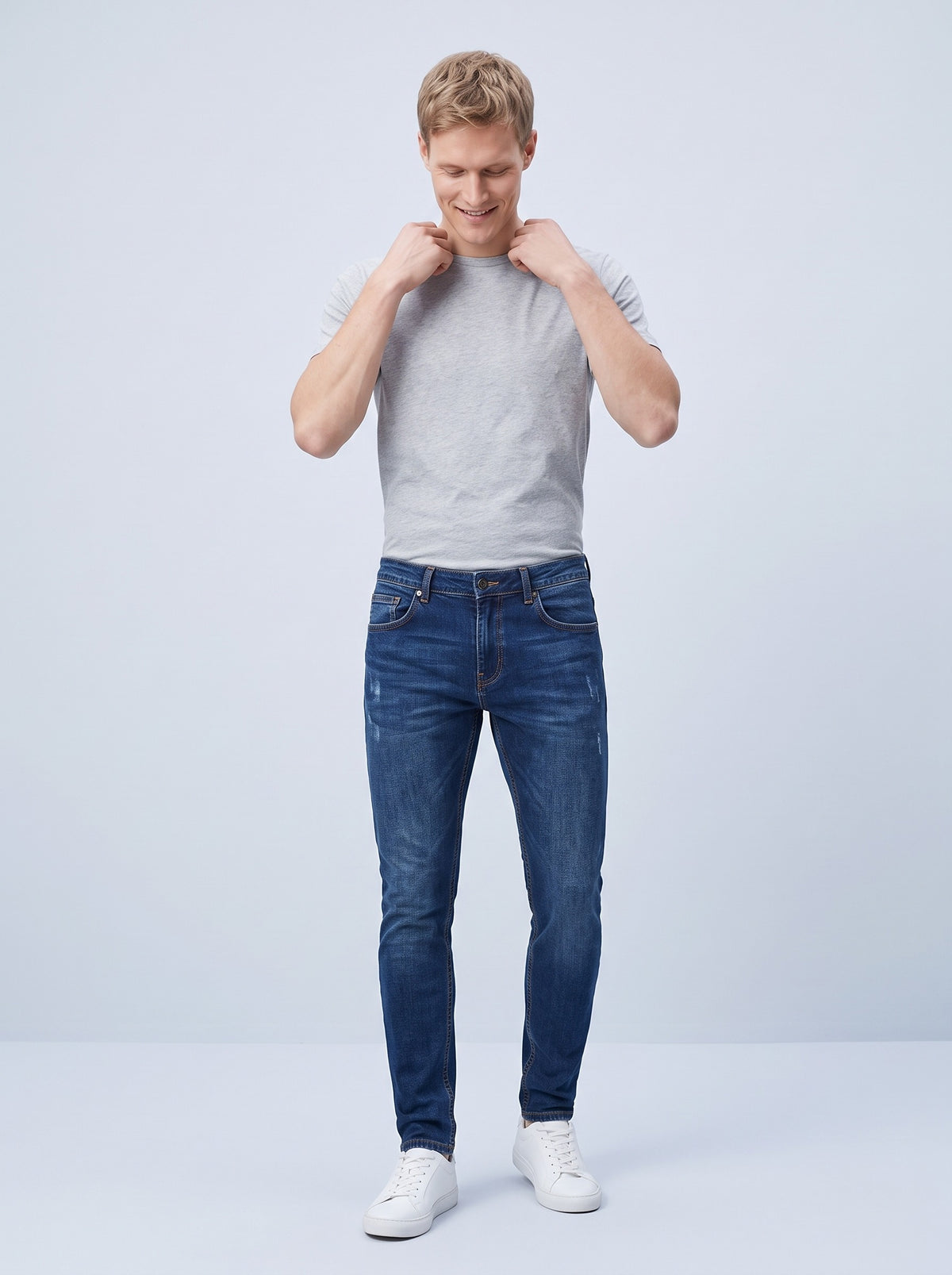 Skinny jeans herr med stretch