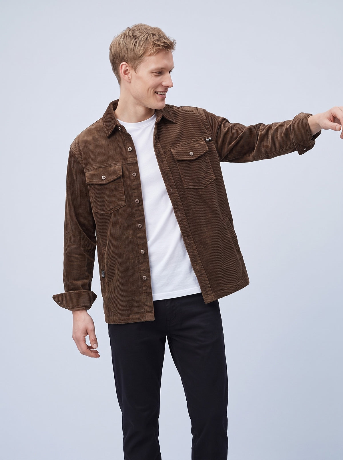 Skjortjacka herr med ficklock och knäppning