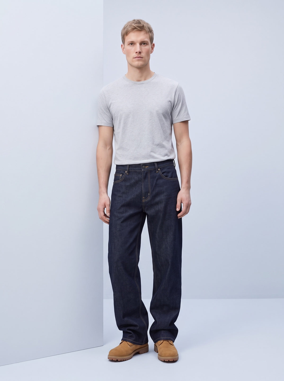 Vida jeans herr med raka ben och mörk tvätt